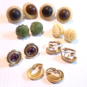 Lot of Seven Vintage Avon Clip On Earrings